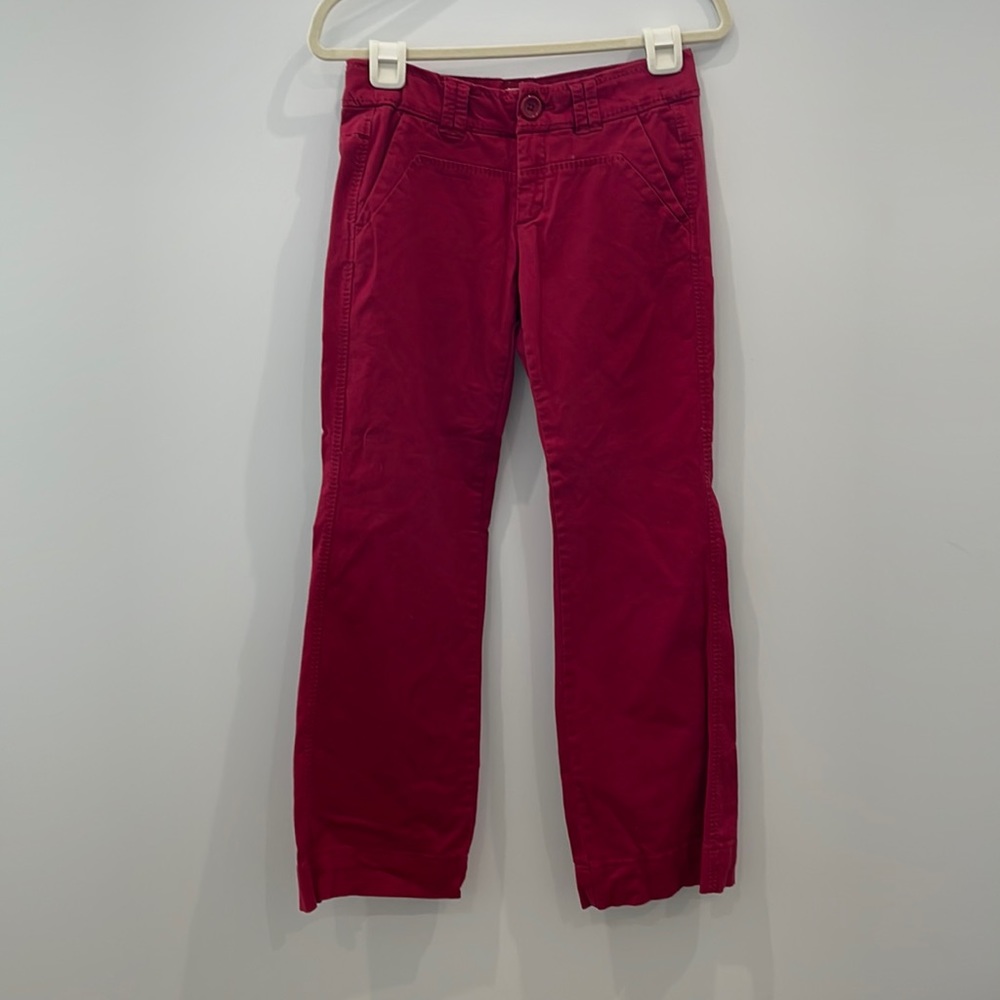 Cidra Low Rise Red Chino Pants with Stunning Stitching Details. Women’s Size 4T